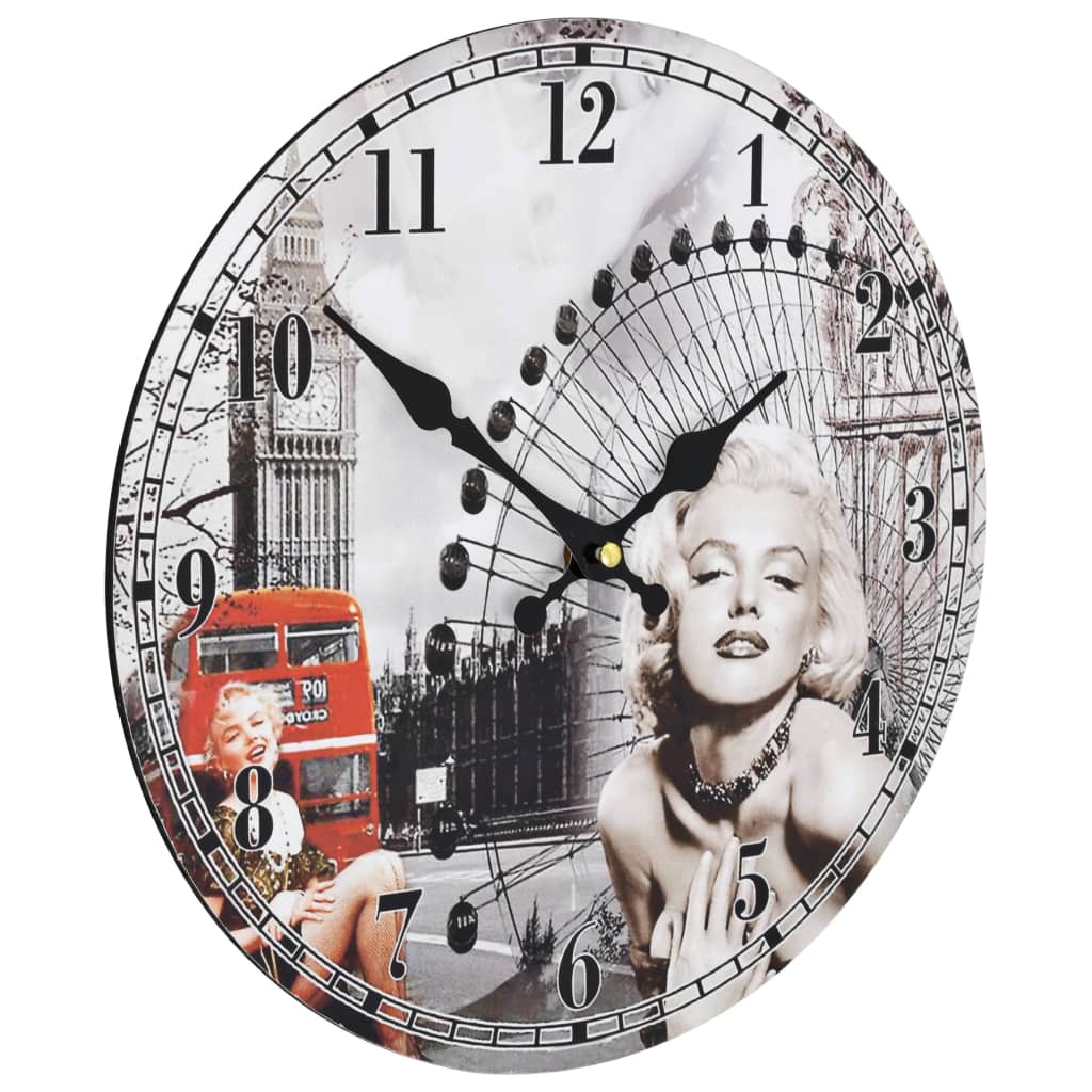 vidaXL Ceas de perete vintage Marilyn Monroe, 30 cm