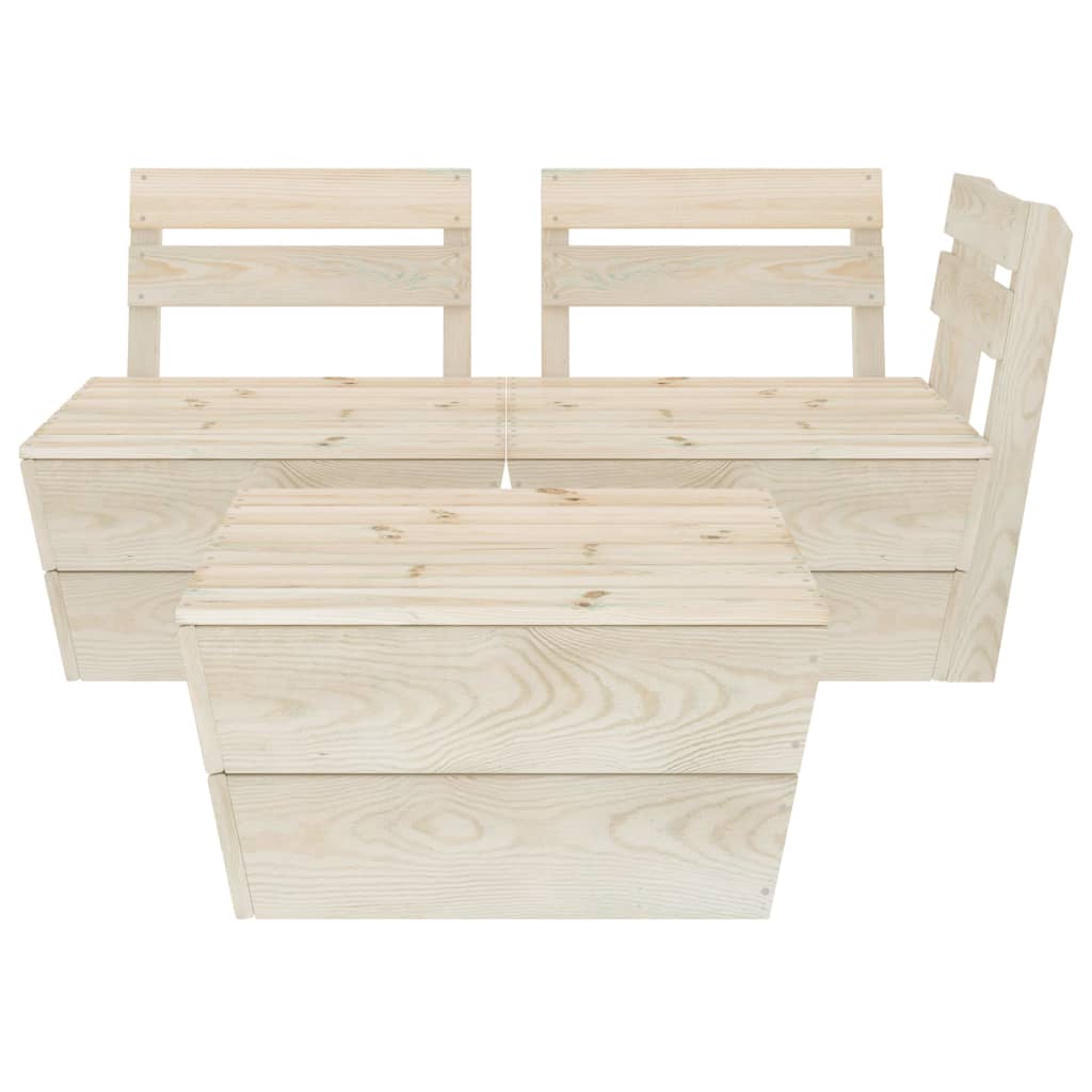 vidaXL Set mobilier de grădină paleți, 3 piese, lemn de molid tratat