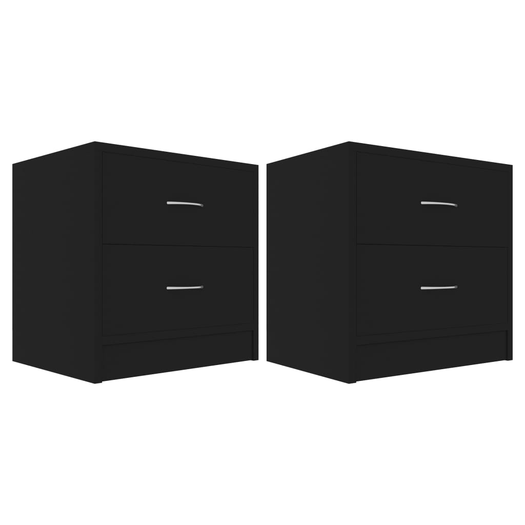 vidaXL Noptiere, 2 buc., negru, 40 x 30 x 40 cm, PAL