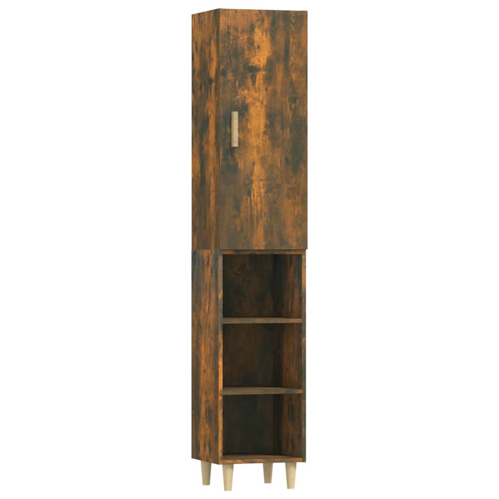 vidaXL Dulap înalt, stejar fumuriu, 34,5x34x180 cm, lemn prelucrat