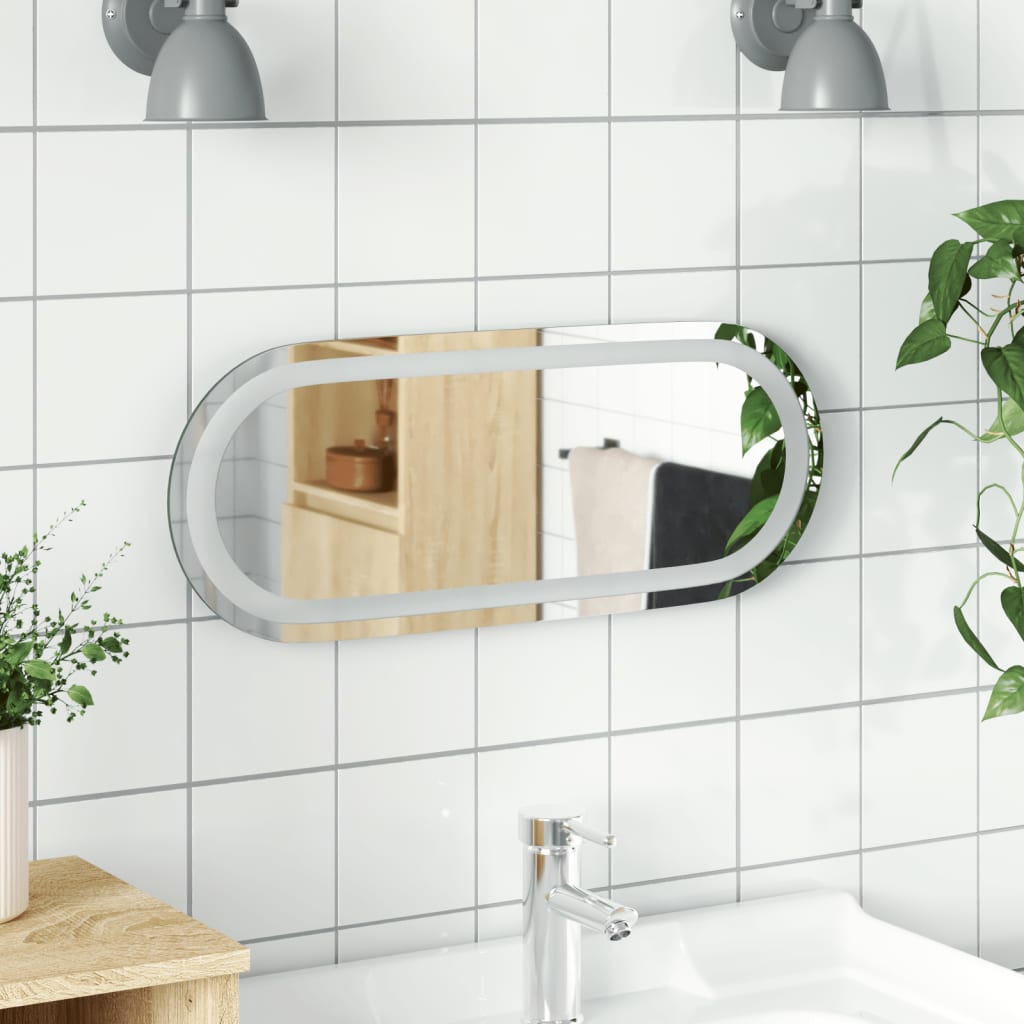vidaXL Oglindă de baie cu LED, 50x20 cm, ovală