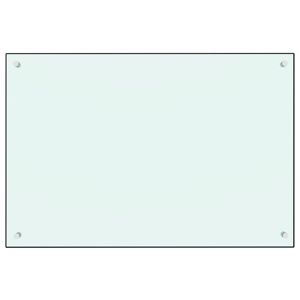 vidaXL Panou antistropi de bucătărie, alb, 90x60 cm, sticlă securizată