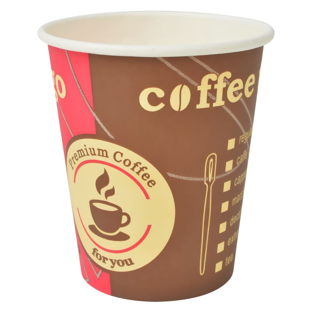 vidaXL Pahare de unică folosință pentru cafea 1000 buc. 240 ml (8 oz)