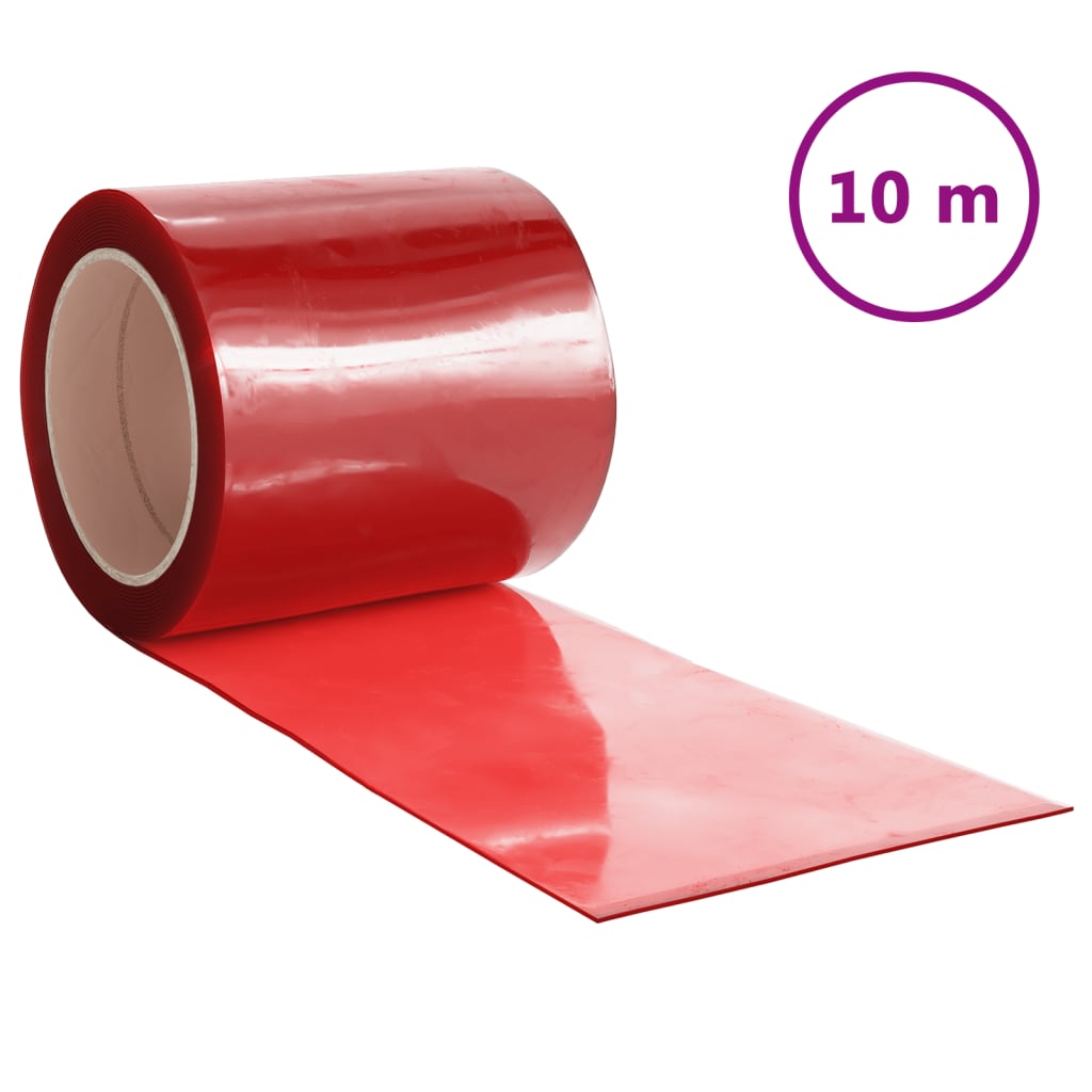 vidaXL Perdea pentru ușă, roșu, 200 mmx1,6 mm 10 m, PVC