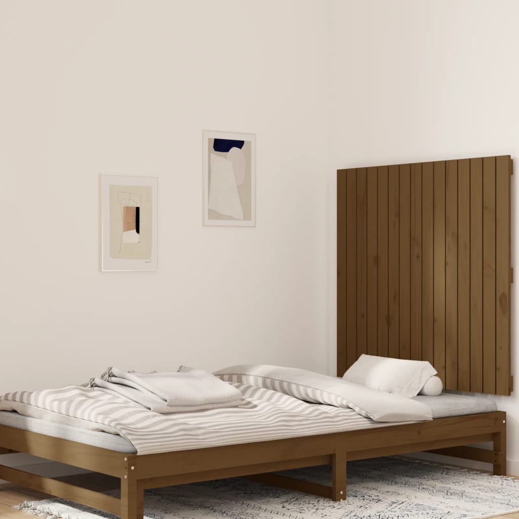 vidaXL Tăblie de pat pentru perete, maro miere, 95,5x3x90 cm