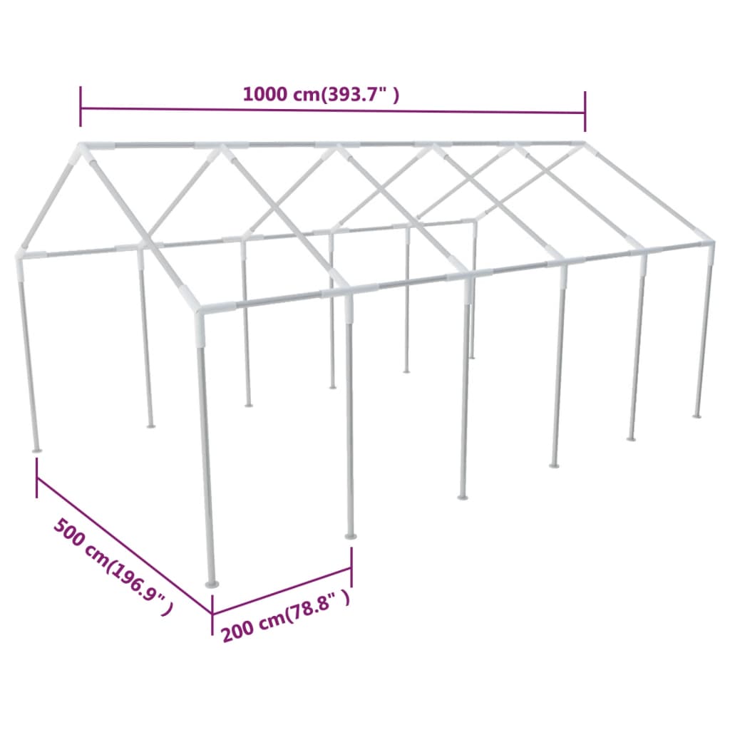 vidaXL Cadru din oțel pentru cort de petreceri, 10 x 5 m