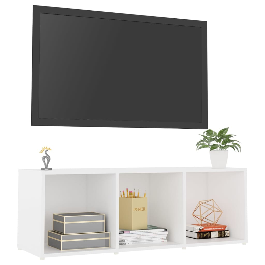 vidaXL Comodă TV, alb, 107x35x37 cm, PAL