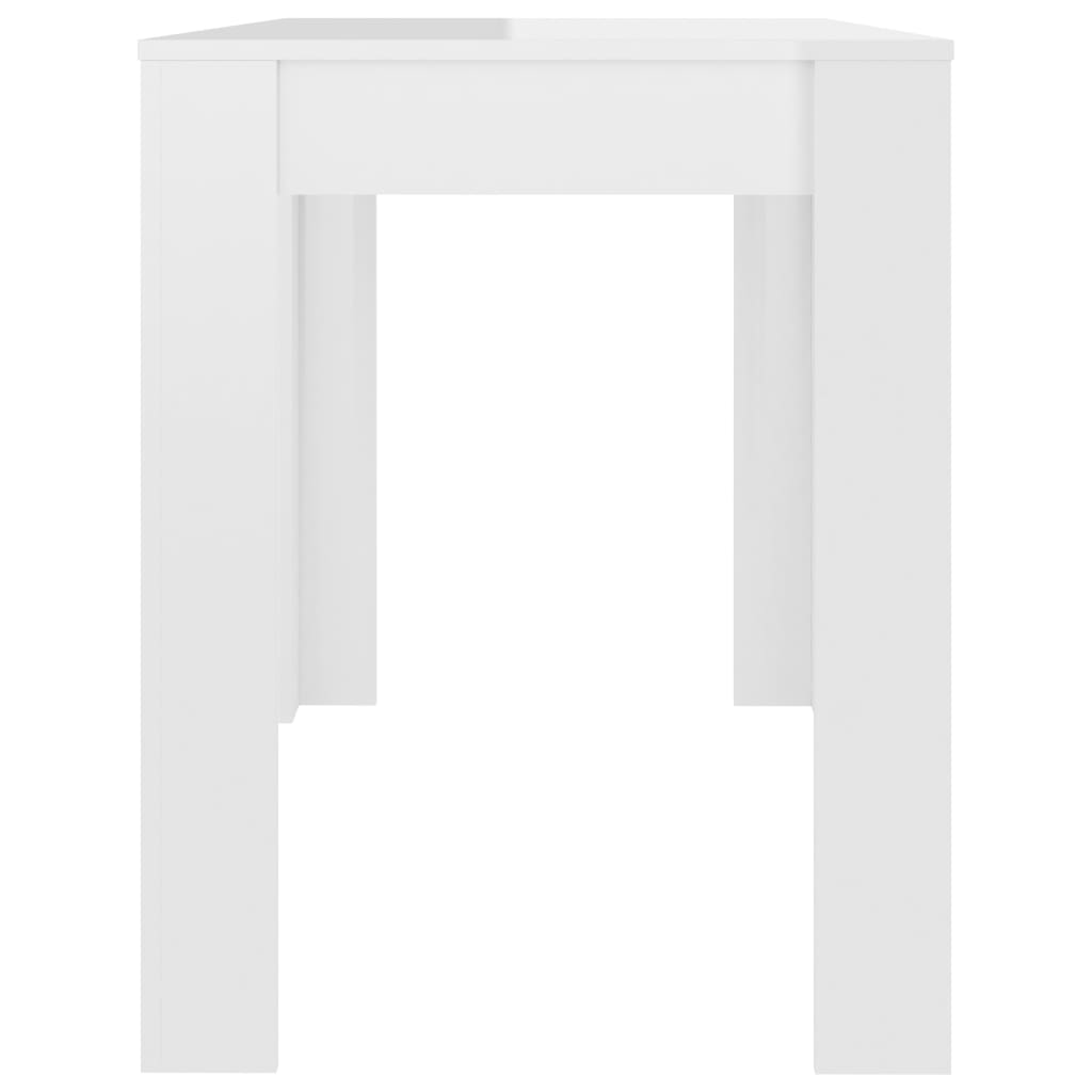 vidaXL Masă de bucătărie, alb foarte lucios, 120 x 60 x 76 cm, PAL