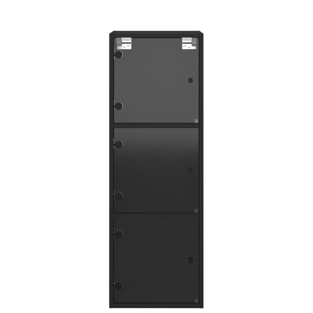 vidaXL Dulap de perete cu uși din sticlă, negru, 35x37x100 cm