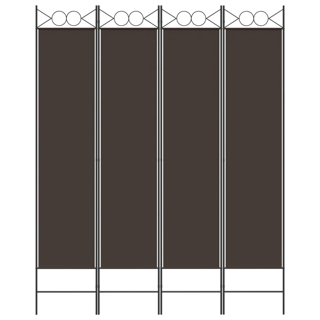 vidaXL Paravan de cameră cu 4 panouri, maro, 160x200 cm, textil