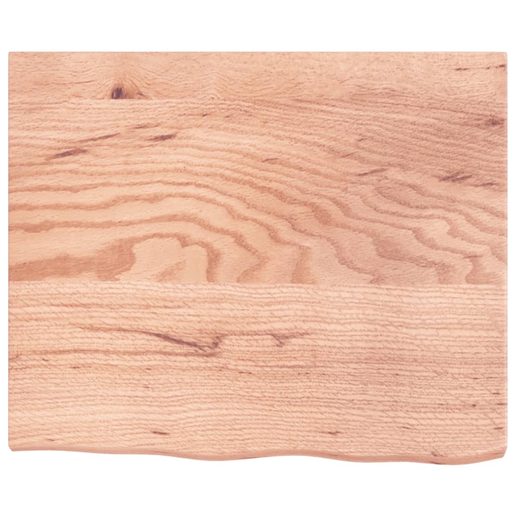 vidaXL Blat de masă maro 60x50x(2-4) cm, lemn masiv stejar tratat