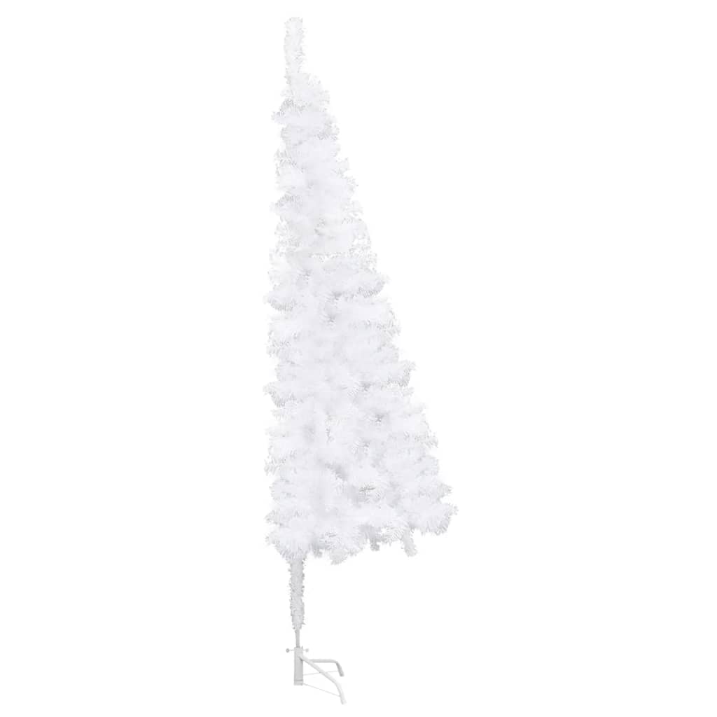 vidaXL Brad Crăciun de colț artificial pre-iluminat, alb, 240 cm, PVC