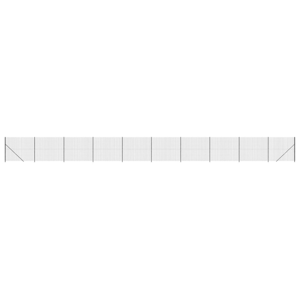 vidaXL Gard plasă de sârmă cu bordură, antracit, 2x25 m