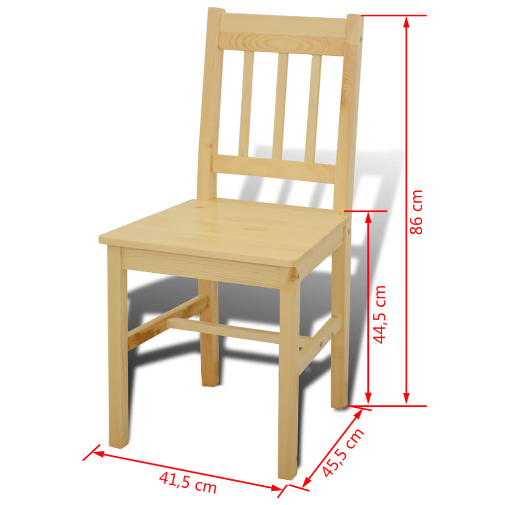 Masa de sufragerie din lemn cu 4 scaune, natural