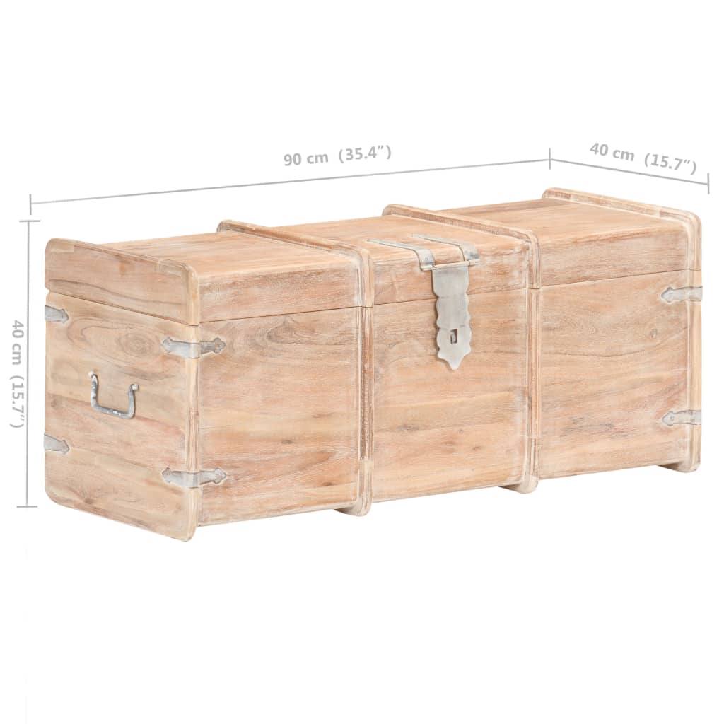 vidaXL Cufăr de depozitare, 90 x 40 x 40 cm, lemn masiv de acacia
