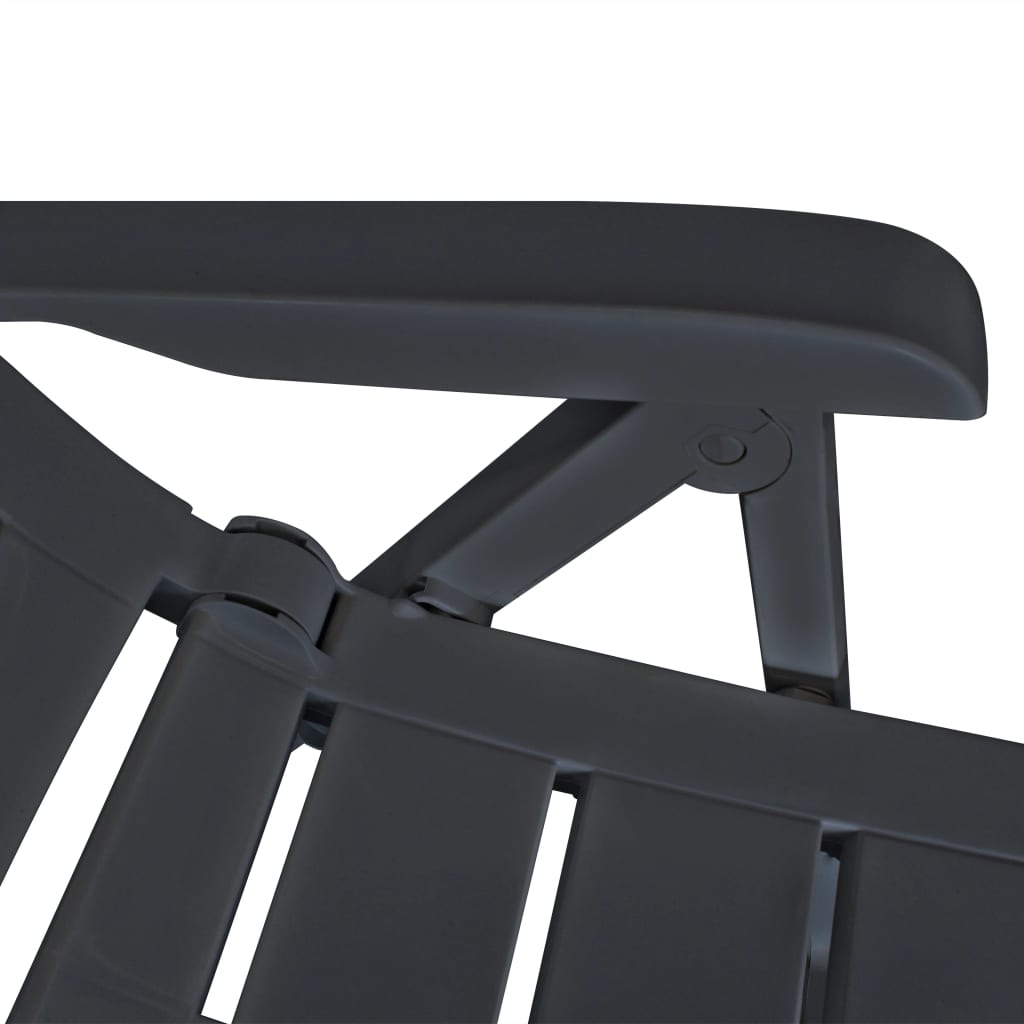 vidaXL Set mobilier de exterior, 5 piese, antracit, plastic