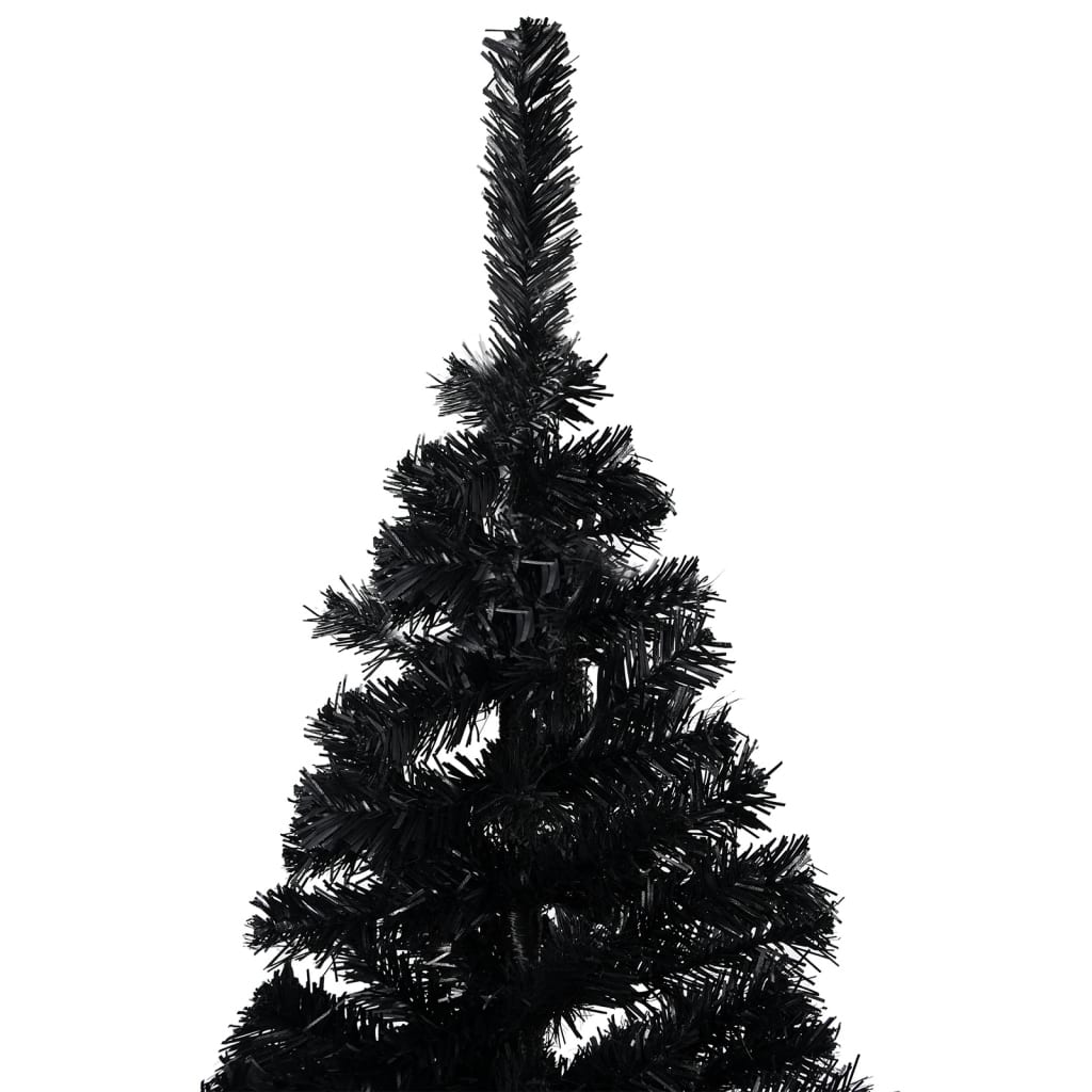 vidaXL Brad Crăciun pre-iluminat cu set globuri, negru, 150 cm, PVC