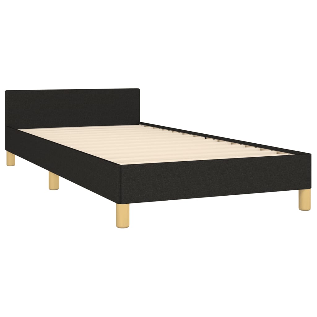 vidaXL Cadru de pat cu tăblie, negru, 80x200 cm, textil