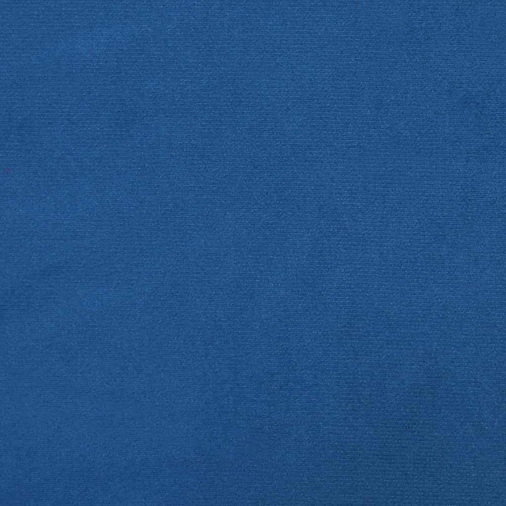 vidaXL Scaun de relaxare cu taburet, albastru, catifea