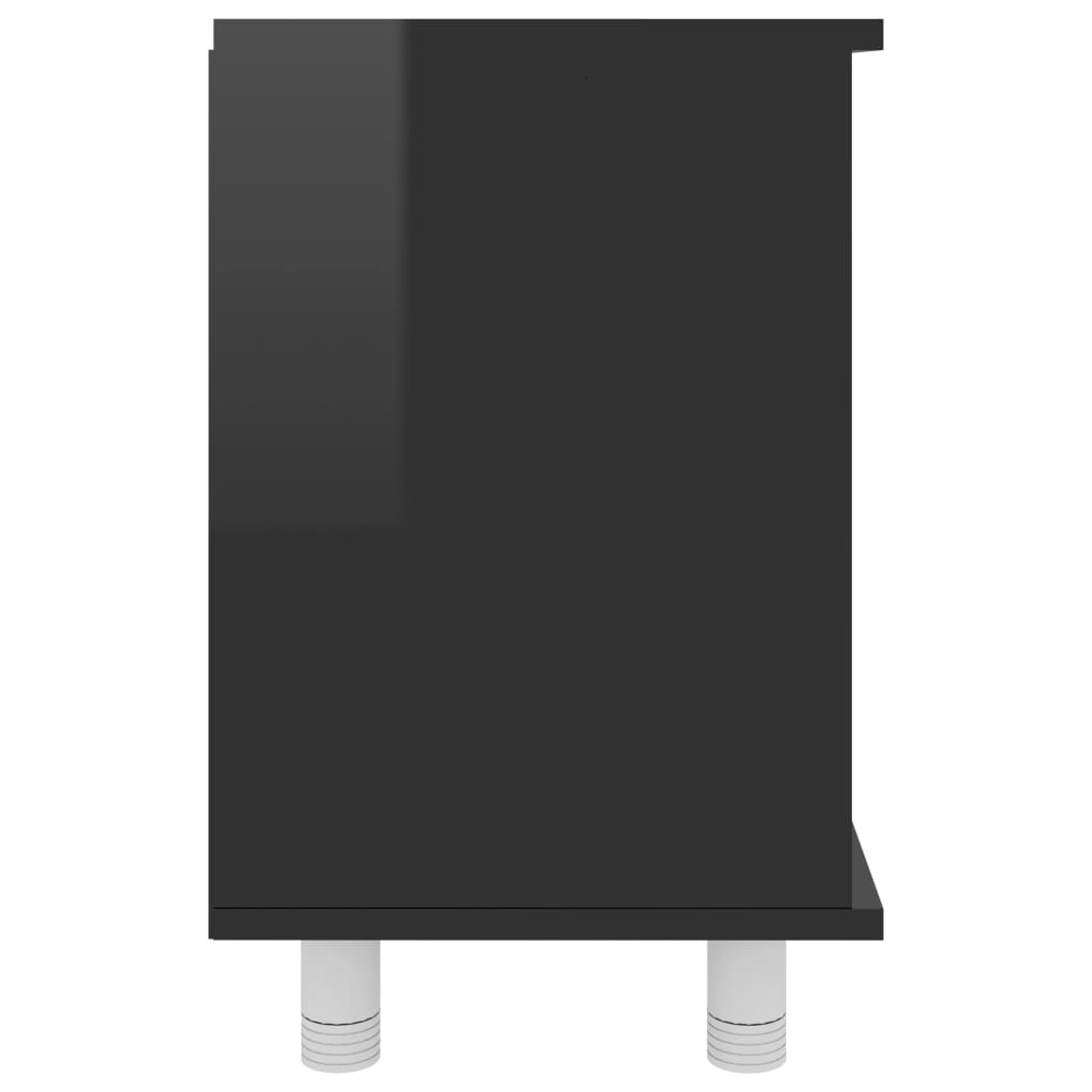 vidaXL Dulap de baie, negru extralucios, 60 x 32 x 53,5 cm, PAL
