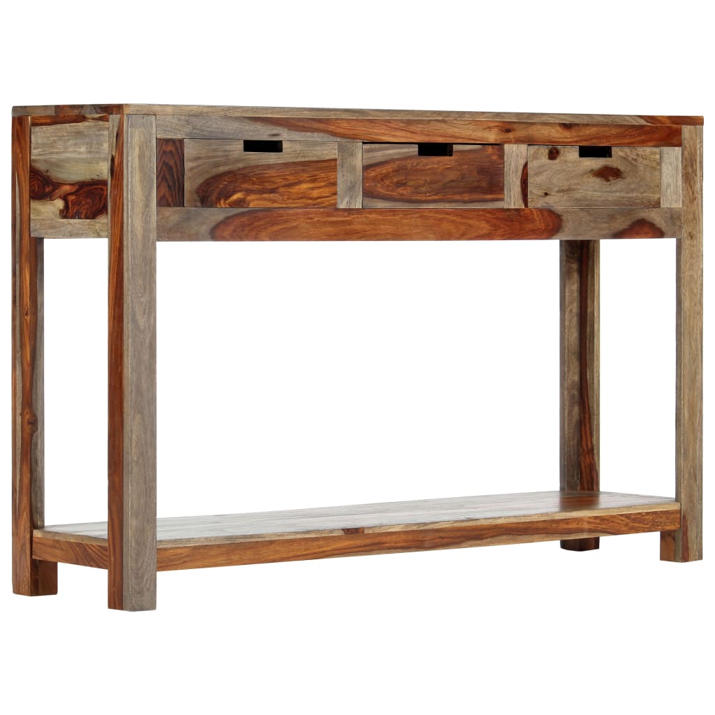 vidaXL Masă consolă cu 3 sertare, 120x30x75 cm, lemn masiv de sheesham