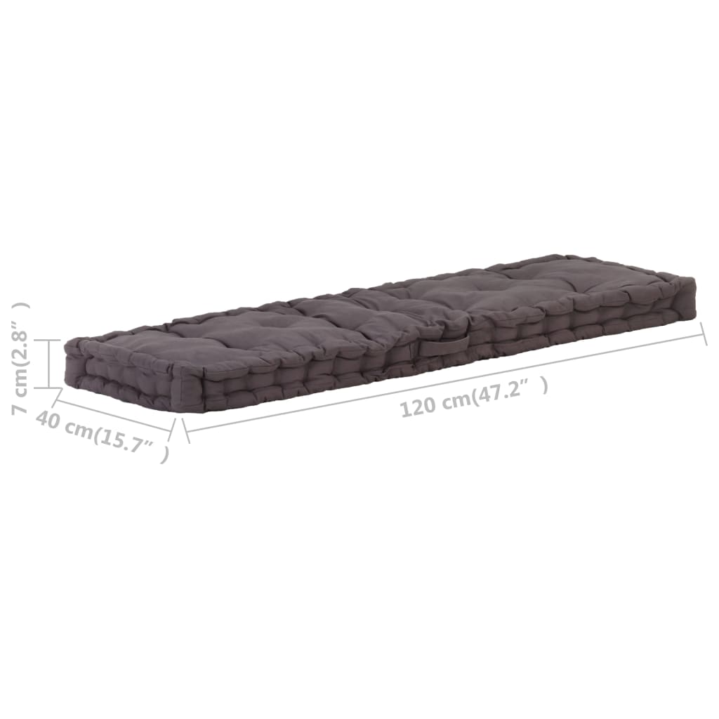 vidaXL Pernă podea canapea din paleți antracit 120 x 40 x 7 cm bumbac