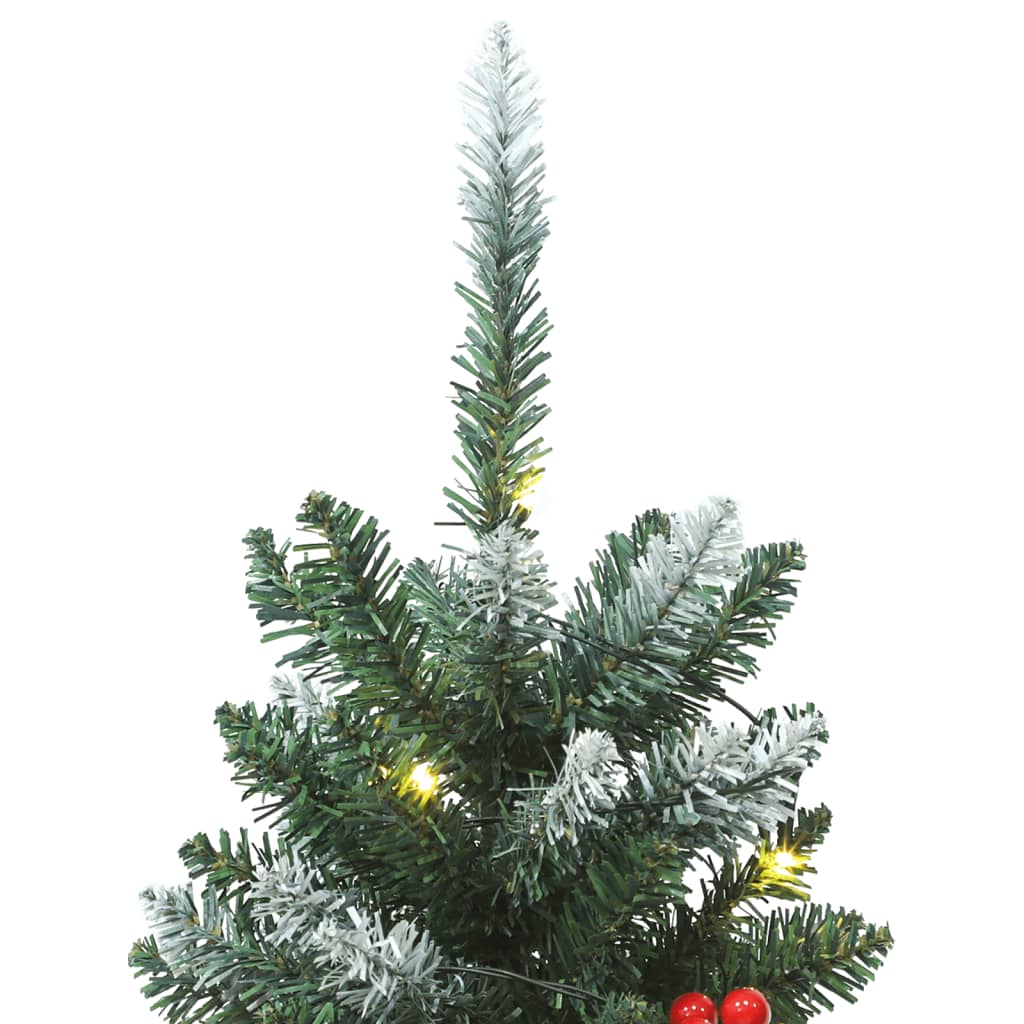 vidaXL Brazi de Crăciun artificiali 2 buc. 100 LED verde și alb 120 cm