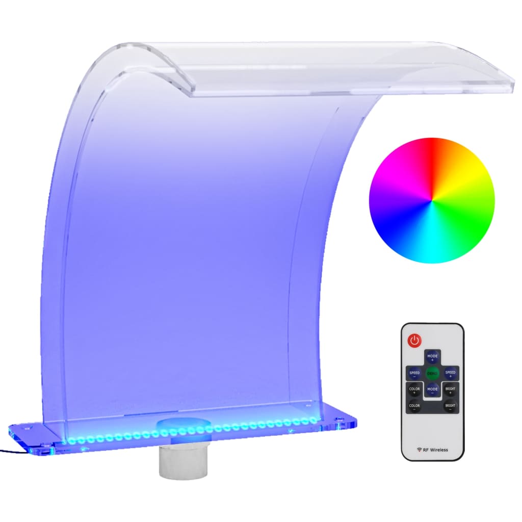 vidaXL Fântână piscină cu LED-uri RGB, set de conectori acrilic 50 cm