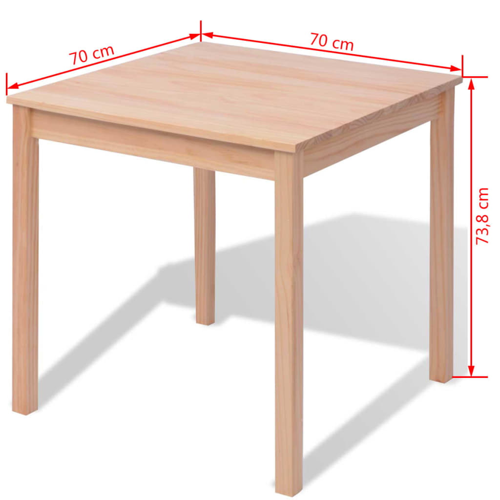 vidaXL Set de masă, trei piese, lemn de pin