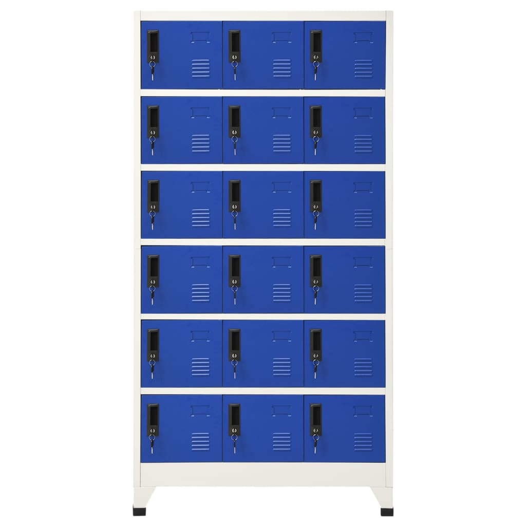 vidaXL Fișet, gri și albastru, 90x40x180 cm, oțel