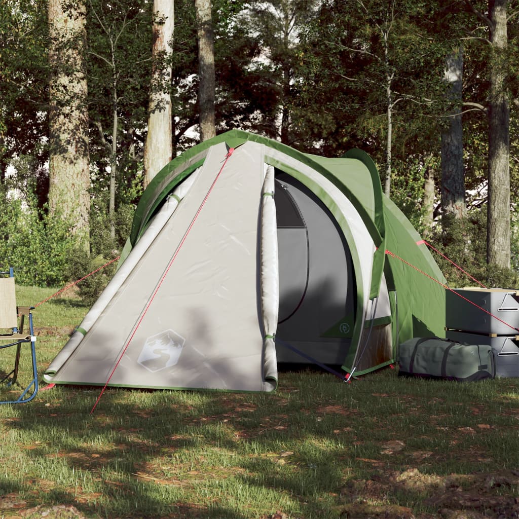 vidaXL Cort de camping pentru 2 persoane, verde, impermeabil