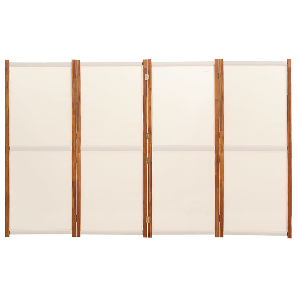 vidaXL Paravan de cameră cu 4 panouri, alb crem, 280x180 cm