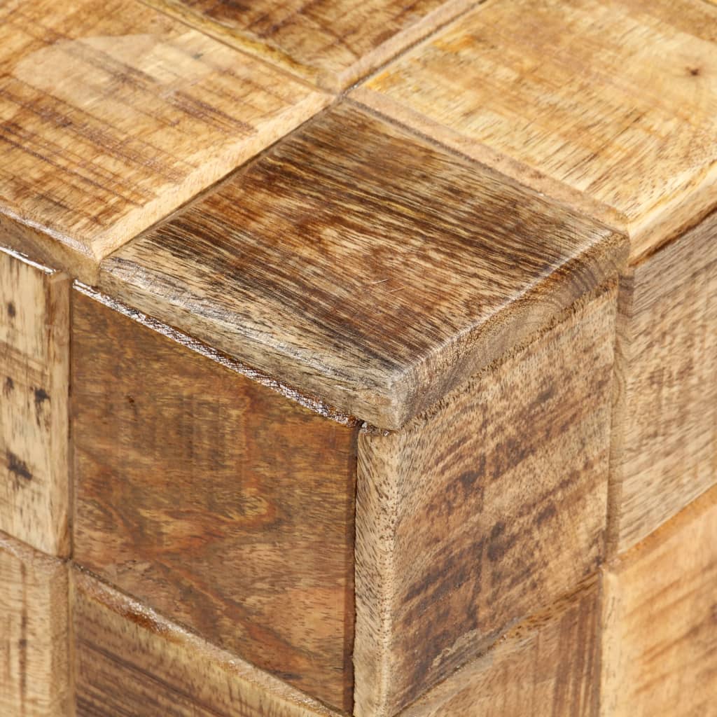 vidaXL Măsuțe de cafea, 2 buc., design bloc, lemn brut de mango