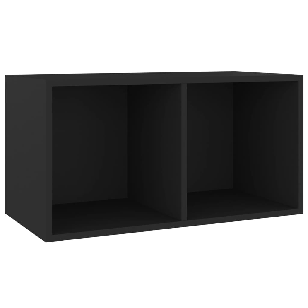 vidaXL Cutie de depozitare viniluri, negru, 71x34x36 cm, lemn compozit