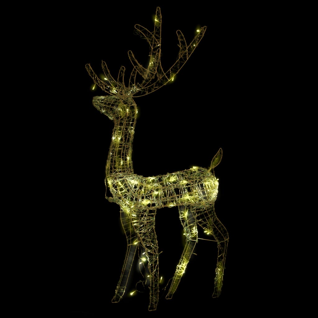 vidaXL Decorațiuni reni de Crăciun, 2 buc., alb cald, 120 cm, acril