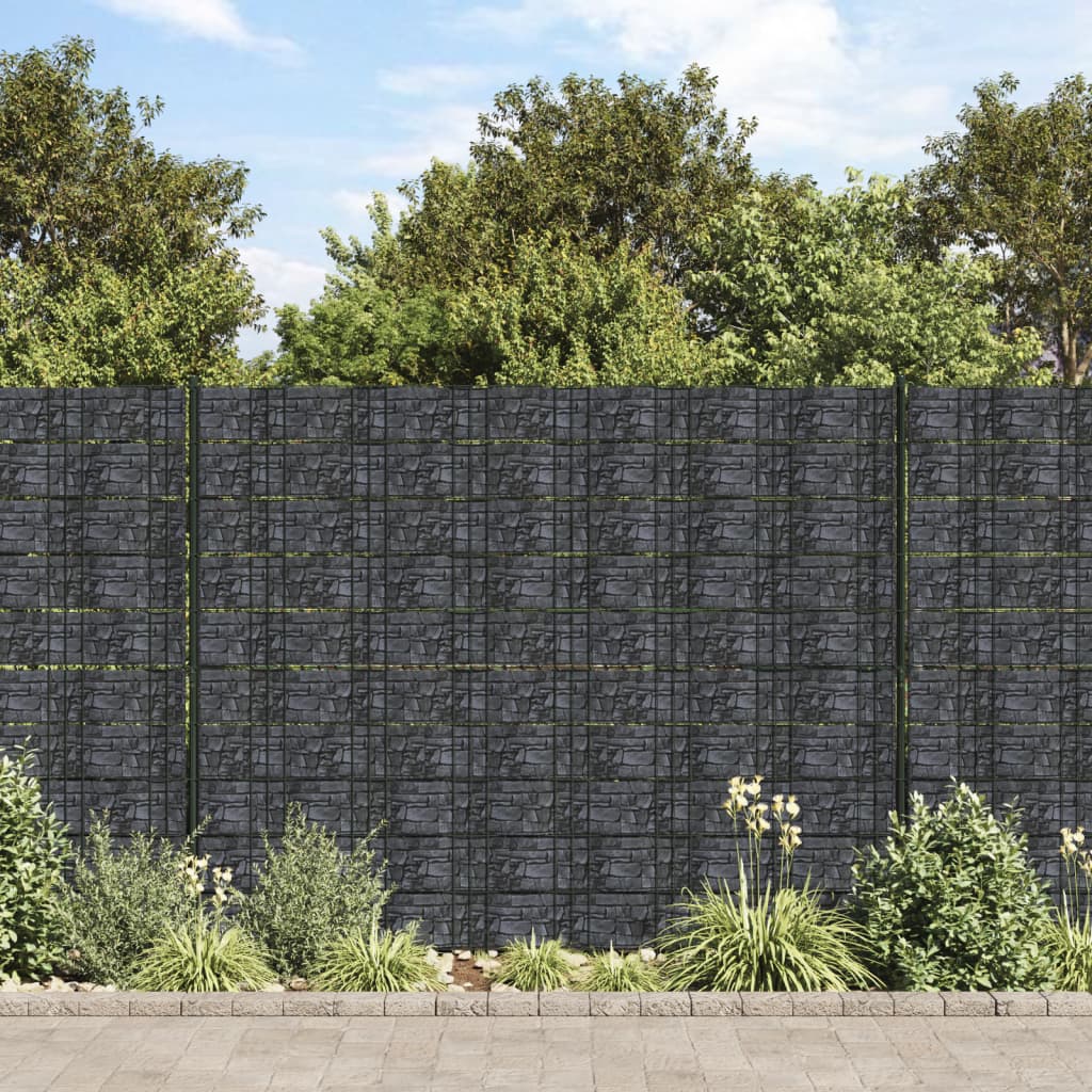 vidaXL Panouri intimitate grădină, 4 buc., gri, 35x0,19 m, PVC