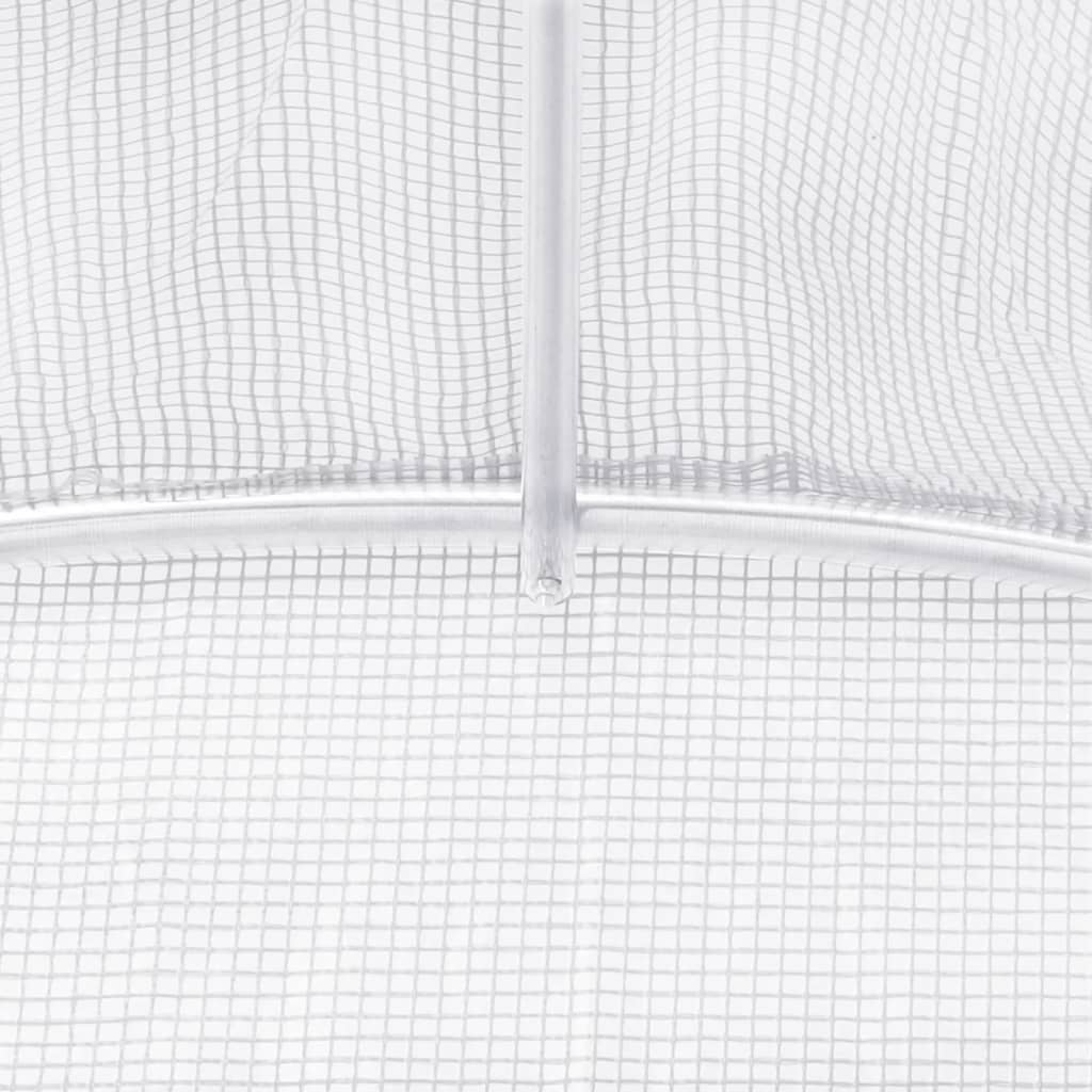 vidaXL Seră cu cadru din oțel, alb, 24 m², 6x4x2 m