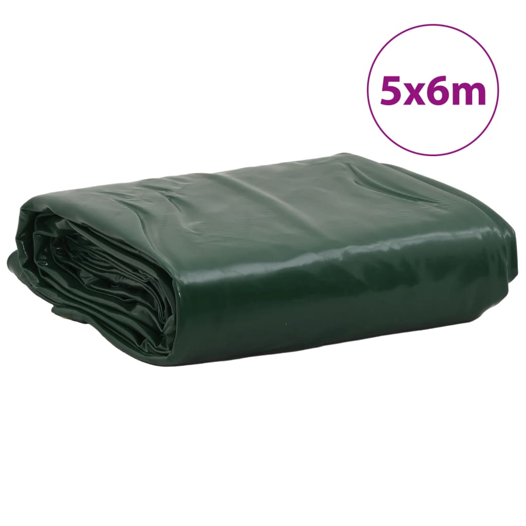 vidaXL Prelată, verde, 5 x 6 m, 650 g/m²