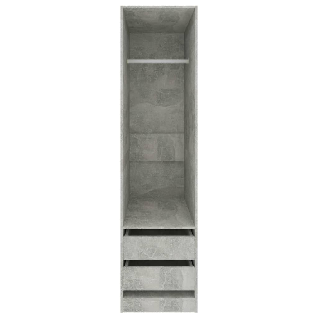 vidaXL Șifonier cu sertare, gri beton, 50x50x200 cm, PAL