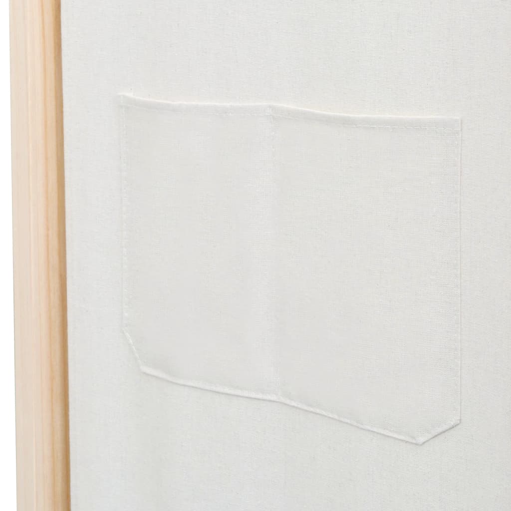 vidaXL Paravan cameră, 6 panouri, crem, 240x170 x4 cm, material textil