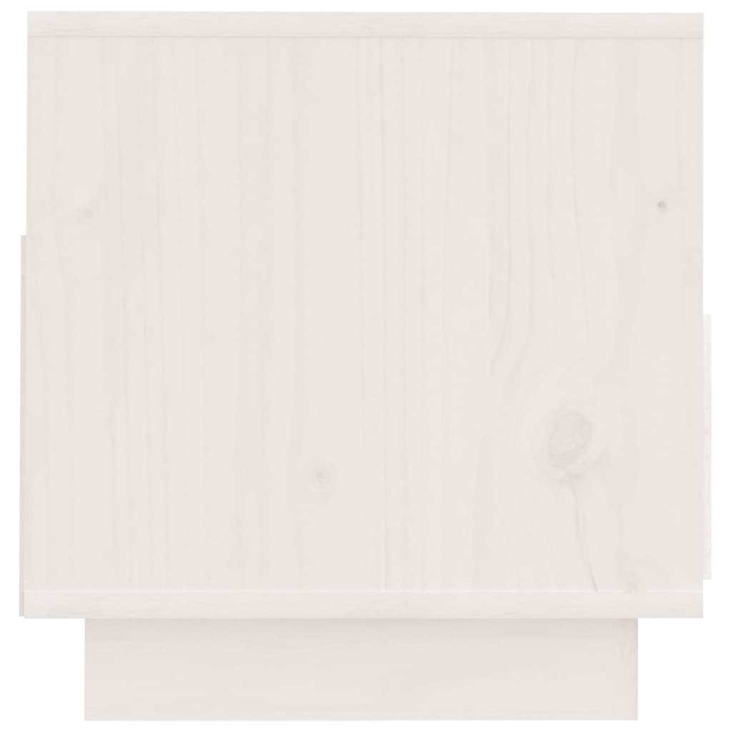 vidaXL Comodă TV, alb, 60x35x37 cm, lemn masiv de pin