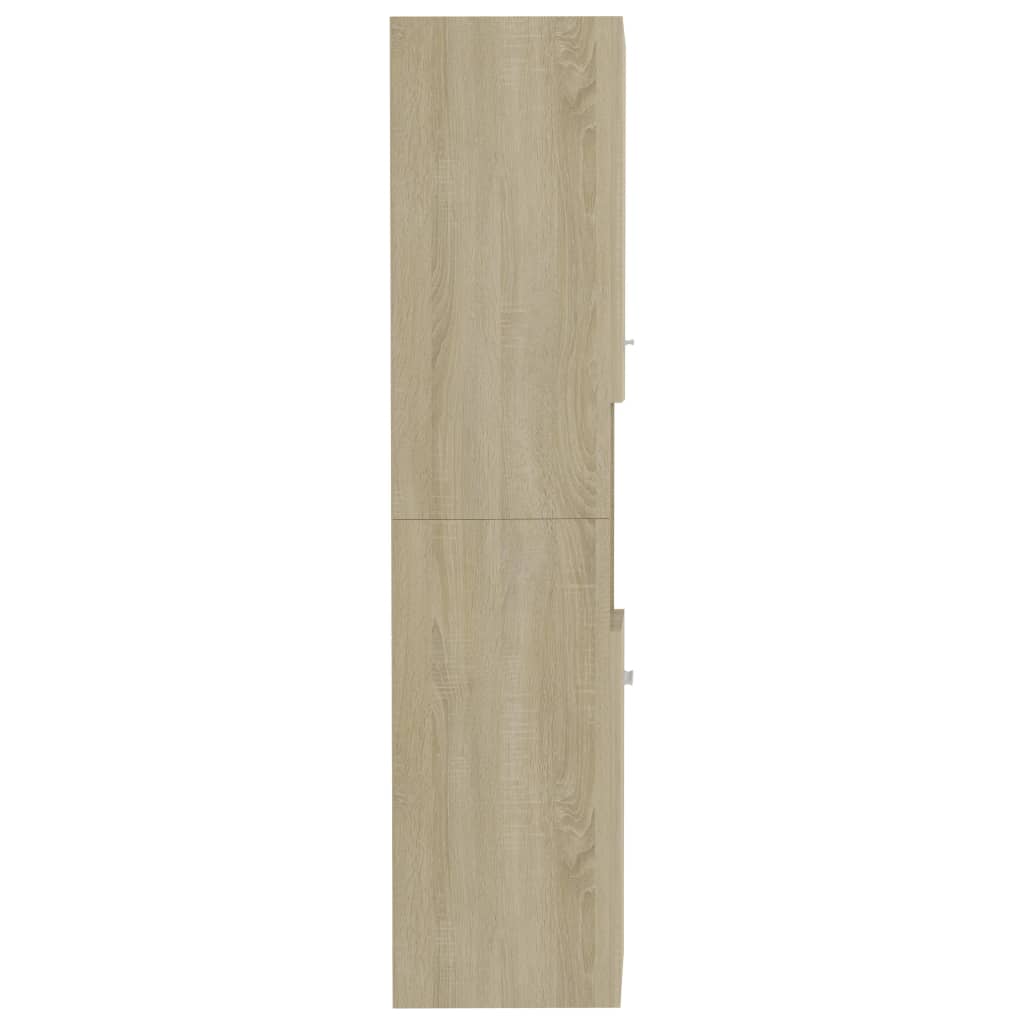 vidaXL Dulap de baie, stejar sonoma, 30x30x130 cm, lemn prelucrat