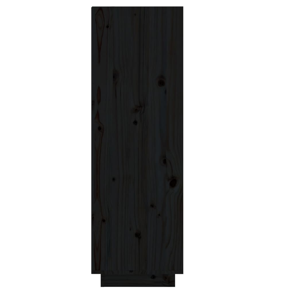 vidaXL Pantofar, negru, 34x30x105 cm, lemn masiv de pin