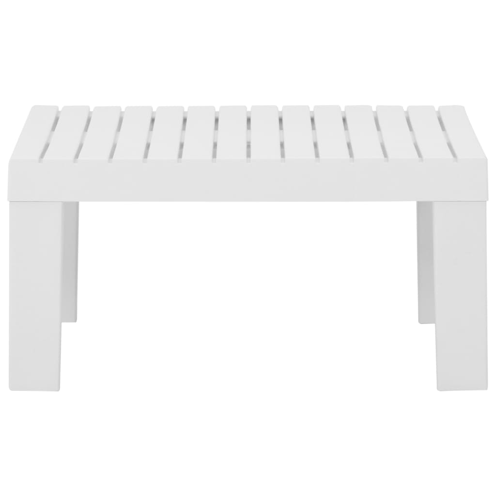 vidaXL Set mobilier de grădină cu perne, 3 piese, alb, plastic