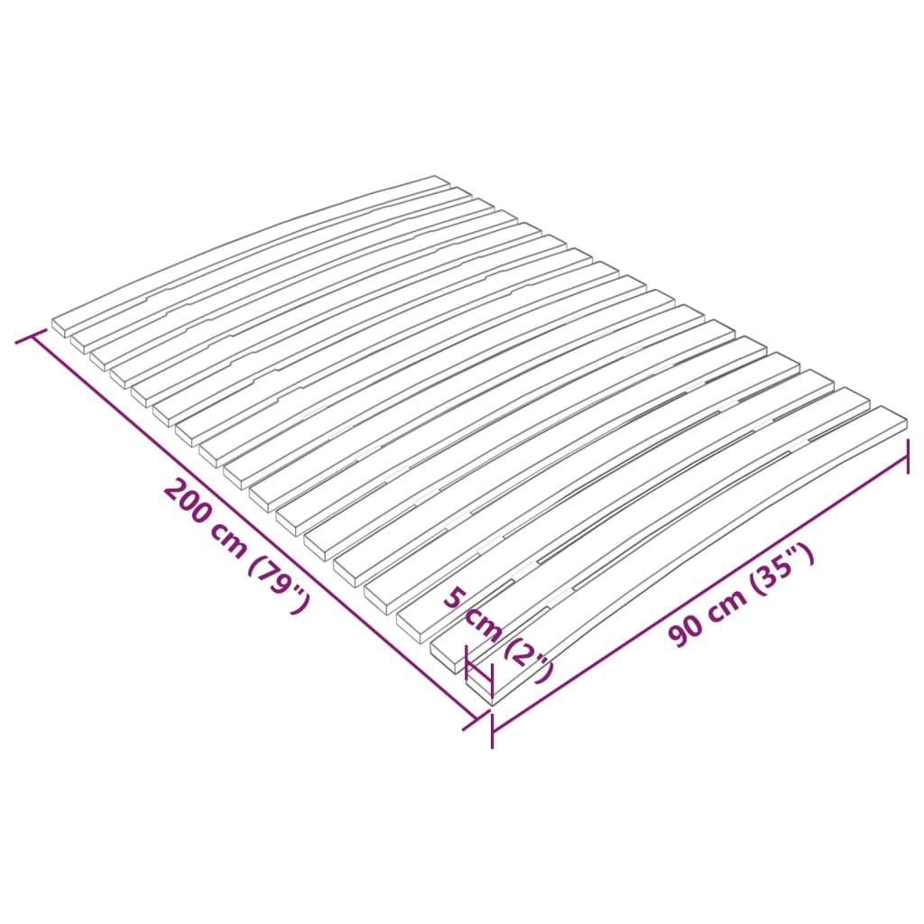 vidaXL Bază de pat cu șipci, 17 șipci, 90x200 cm