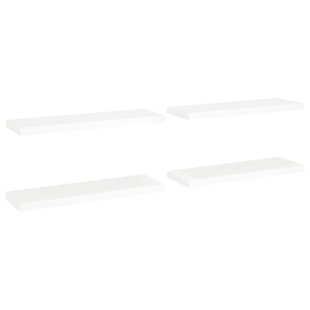 vidaXL Rafturi de perete, 4 buc., alb, 80 x 23,5 x 3,8 cm, MDF