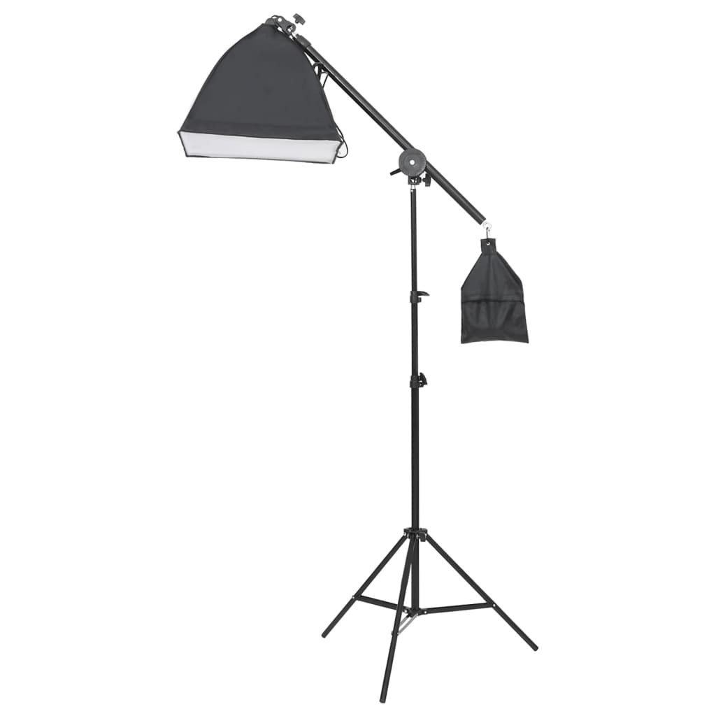 vidaXL Kit studio foto cu set de lumini, ecran de fundal și reflector