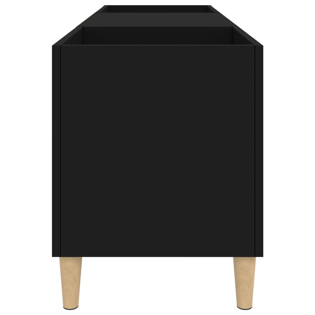 vidaXL Comodă discuri, negru, 121x38x48 cm, lemn prelucrat