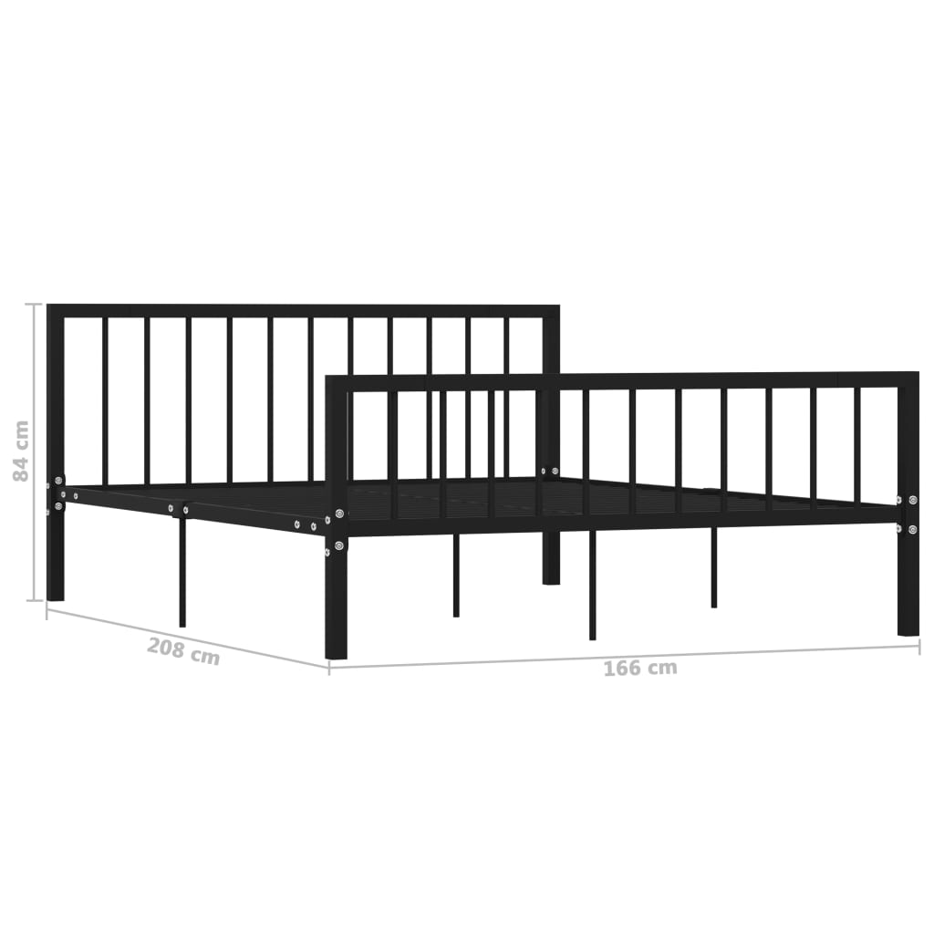 vidaXL Cadru de pat, negru, 160 x 200 cm, metal