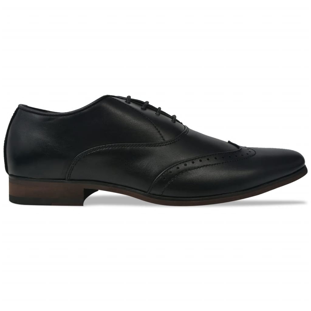 vidaXL Pantofi bărbați Brogue cu șiret, mărime 43, piele PU, negru